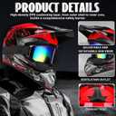 Full Face Dirt Bike Helmet DOT Certified - Complete Adult ATV Helmet Kit with Goggles, Gloves & Mask, Adjustable Visor, Quick Release (Black, S)