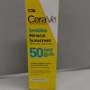CeraVe Invisible Mineral Sunscreen SPF 50, Face Sunscreen for Sensitive Skin With Zinc Oxide & Titanium Dioxide, Vitamin E + Niacinamide + Ceramides, Oil Free, Travel Size 1.62 oz
