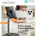 LISEN Cell Phone Stand Phone Holder for Desk Office Decor, Office Desk Accessories Women PC Gaming Essentials iPhone Stand Gadgets Men Gifts for Mom Fit OtterBox Case Switch iPad Air Tablet 4-10 in