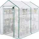 KING BIRD Premium Greenhouse for Outdoors, 84x56x77 in Walk-in Hot House with Thickened Cover, Reinforced Frame, Screen Windows & Mesh Door, 3 Tiers 20 Shelves for Outside Garden Seedlings, Green (White)