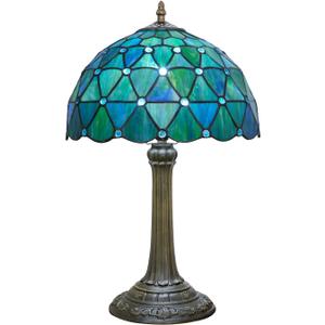Tiffany Lamp Stained Glass Table Lamp Sea Blue Bedside Lamps Bedroom Living Room Dining Room Office Decoration Desk Lamp Home Decoration Creative Gift