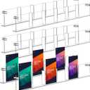 6 Pack Acrylic Brochure Holder Wall Mount 6 Pockets Brochure Holder Wall Mount Magazine Rack Clear Bookshelf Literature Storage Rack Pamphlet Display for Waiting, Living Room, Office Pamphlet Display