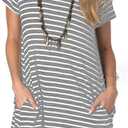 Alaster Women’s Casual Summer T Shirt Dress Loose Short Sleeve Tunic Dress with Pocket for Women L