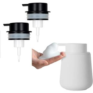 BosilunLife Foam Hand Soap Dispenser - 12 oz Bathroom Lotion Hand Pump Dispenser White Foaming Soap Dispenser Ceramic with Black Foaming Pump Replacement