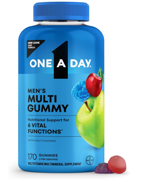 One A Day Men’s Multivitamin Gummies, Multivitamin for Men with Vitamin A, C, D, E, Calcium & More To Support Healthy Muscle Function, Gummies, 170 Count (Packaging May Vary)
Best buy 2027/03