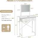Jakyitvi Small Vanity Desk with Mirror and Drawers, White Makeup Vanity Table with Storage, Compact Vanity for Bedroom, Modern Makeup Desk for Girls, Space-Saving Vanity Table