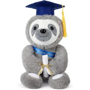 Honoson Graduation Sloth Stuffed Animal Toy 9.84 Inch Sloth Plush Cute Sloths Toy with Diploma and Tassel 2026 Graduation Hat for Boys Girls School Graduate Graduations Gift Decoration (Blue)