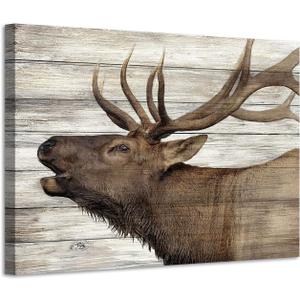 ARTISTIC PATH Elk Pictures Canvas Wall Art: Wildlife Animals Artwork Print on Wrapped Canvas Paintings for Living Room (36''W x 24''H,Multi-Sized) (Deer)