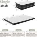 Tri Fold Memory Foam Foldable Mattress Single, 3 inch Folding Mattress for Guest Sleep. Portable Trifold Mat with Removable Washable Cover, Floor Sleeping Mat for Adult and Kid