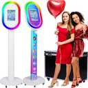 Photo Booth for iPad 10.2" 10.5" 10.9" 11" 12.9" 13" Selfie Station Shell Stand Customized Logo Photobooth Machine with Flight Case for Events Wedding Rental