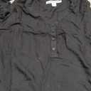 Amazon Essentials womens 3/4 Sleeve Button Popover Shirt, Loose-Fit V-Neck Blouse (X-Large, Black)