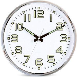14-Inch Number Dial Face Wall Clock, Silent Non-Ticking Round Home Decor Wall Clock with Arabic Numerals 