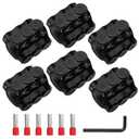 Joinfworld 3 Port Insulated Multi Tap Connector Dual Entry 1/0-14AWG Aluminum to Copper Wire Connectors Aluminum Insulated Wire Splice Connectors UL Listed with Slotted Allen Hex - 6 Pack