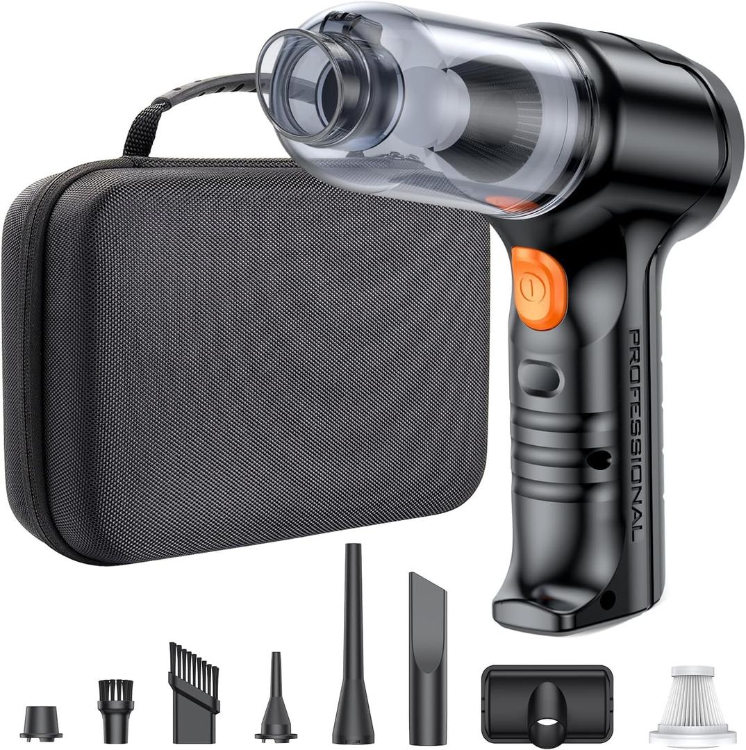 SEALIGHT Handheld Car Vacuum Cleaner, 4 in 1 Mini Vacuum Cleaner Air Duster, High Power Suction with Multi-Nozzles for Car, Home, Office, Pet