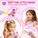 JoyCat My First Purse for Toddler Girls 1-3, 5 PCS Plush Unicorn Pretend Play Set with Lipstick, Perfume, Palette & Star Key, Soft Sensory Gifts for Girls