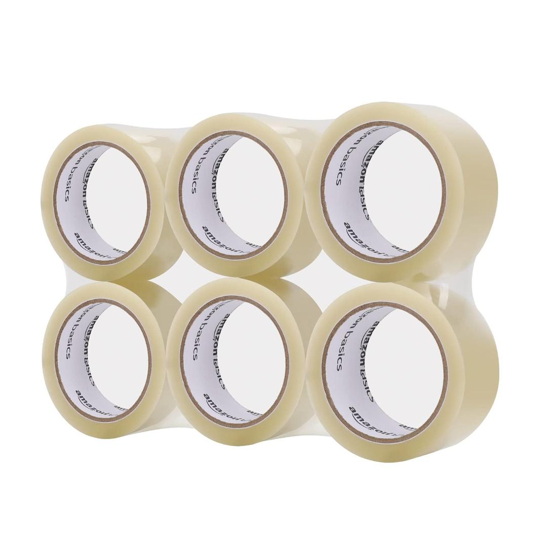 Amazon Basics Packaging Tape, 1.9 in x 60.3 yards, 1.8mil Thickness (6 Rolls), Clear