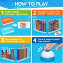 Color Challenge Game A Quick-React Color Matching Puzzle Game, Fun Board Game for Kids 6-8-12, Adults, Party & Family Game Night, Stacking Game Comes with 2 Stack Racks, 100 Cards, 120 Rings & Bell