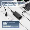 VUOHOEG 65W Laptop Charger Compatibility with Lenovo ThinkPad T440 T450 T460 T470 X240 X250 X260 X270 E550 E560 L440 L450 E440 E450 Yoga 260 Yellow Square Tip AC Power Adapter