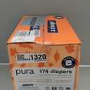 Pura Hypoallergenic Diapers Size 2 (7-13 lbs) Monthly Pack, Totally Chlorine Free, Wetness Indicator, Suitable for Sensitive Skin, Soft Organic Cotton Comfort, Overnight, 6 Packs of 29 (174 Diapers)