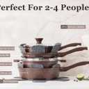 SENSARTE Nonstick Cookware Set 13-Piece, Healthy Pots and Pans Set Kitchen Cooking Set with Stay-Cool Handles, Silicone Utensils and Pot Protectors, PFOA Free