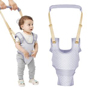 Baby Walking Harness, Handheld Kids Walker Helper with Detachable Crotch Adjustable Walker Harness Assistant Belt Baby Learning Walk Toddler Infant Walker 9-24 Months (Breathable Purple)