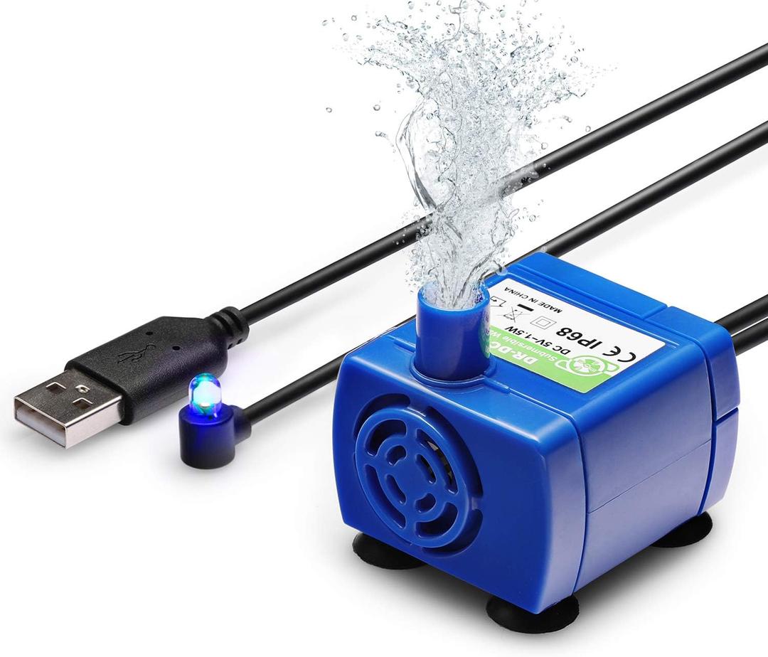 iPettie Cat Water Fountain Pump with LED Light for Neverland Cat Water Fountain with LED Light, Ultra Quiet 1.5W Low Consumption with USB Port, IP-906A, Not Included Adapter