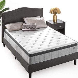 ZINUS 12 Inch Comfort Support Cooling Gel Hybrid Mattress, Queen, Euro Top Innerspring Mattress, Motion Isolating Pocket Springs, Mattress in A Box (White)