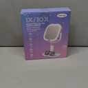 Makeup Mirror with Lights, 1X/10X Magnifying Vanity Mirror with Rechargeable 3 Color Lights, 360 Rotation 2-Sided Height Adjustable Brightness Cosmetic Lighted Magnified Mirror Tweezer