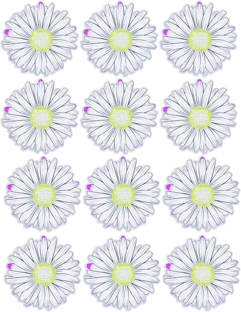 12Pcs 3inch/7.6cm Daisy Refrigerator Magnets, Large Magnets for Whiteboard, Flower Locker Magnets, Cute Magnets for Office Home Kitchen Fridge
