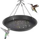 Briwooody 1 Set 12.8'' Bird Seed Catcher Tray Platform Bird Feeder Large Hanging Tray Fits Most Feeders Catches Most Falling Seed and Husk Outdoor Yard Garden Backyard for Attracting Birds, Black