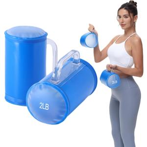 Water Filled Training Dumbbells, Travel Weights Set, Adjustable Weights to 40Lbs,30Lbs,20Lbs,10Lbs,4Lbs Dumbbell Pair,Each 20/15/10/5/2 Lbs, Portable Gym for (Blue)
