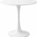 24 inch Small Round Dining Table for 2-4 People, Mid Century Modern Wood Tulip Table for Kitchen, Living Room, Restaurant, Office, Cafe, White