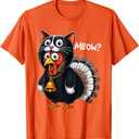 Turkey Meow Funny Thanksgiving T-Shirt Small