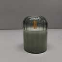 Green Flameless Battery Operated Candles with Remote, Set of 5 Glass Jar LED Candles with Dancing Flame, Flickering Electric Candlelight for Home Fall Halloween Party Decor H4556" 6