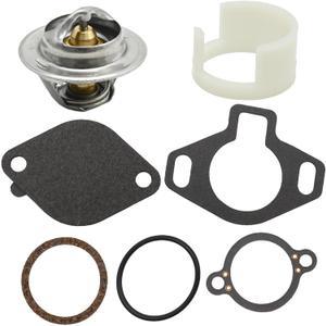 807252T5 Thermostat Kit 160 Degree and Gaskets Sleeve, Replacement for Mercruiser V-6 and V-8 3.0L 4.3L 5.0L 5.7L 6.2L 7.4L 8.2L 350 Mag, Replaces 807252Q5