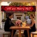 Will You Marry Me Banner 118 x 20 Inch Proposal Theme Wall Backdrop for Home Party Porch Fence Event Romantic Celebration Decor Indoor Outdoor Background Holiday Event Banner