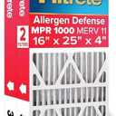 Filtrete 16x25x4 Air Filter, MPR 1000, MERV 11, Allergen Defense 12-Month Deep Pleated 4-Inch Air Filters, 2 Filters