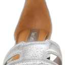 Franco Sarto womens Nora Ankle Strap Low Block Heel SandalHeeled Sandal (9.5, Silver Metallic)