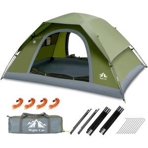 Night Cat Upgraded Backpacking Tents 1 2 Persons Easy Clip Setup Camping Tent Adults Scouts Heavy Rainproof Compact Lightweight (Olive Green)