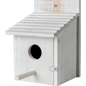 Wooden Bird Houses for Outside with Pole, Weatherproof Birdhouse for Finch,Bluebird,Cardinals, Hanging Birdhouses