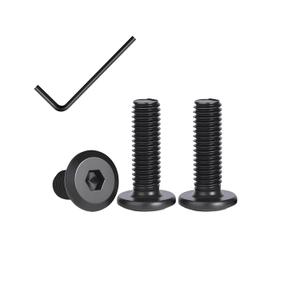 15pcs M6x35mm Flat Head Hex Socket Cap Screws,304 Stainless Steel 18-8 Socket Cap Bolts, Furniture Bolts Countersunk Connector Screw, Full Thread,Black Oxide with Hex Spanner