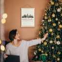 Jvpke Christian Christmas Tree Wall Decor - Bible Verse Scripture Art With Wooden Poster Hanger - Merry Christmas Decorations, 12x16 Inches