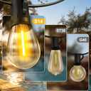 50ft-Solar-Powered-Lights-Outdoor-Waterproof-String Lights-Outside-Patio-Yard-Garden-Fence-Backyard-Deck-Porch-Balcony-Patios-Camping-Battery-Operated-LED-Fairy-Strip-Lighting-Hanging-Edison-Bulbs-S14 (50FT(15 Sockets))