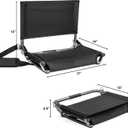 Cascade Mountain Tech Portable Folding Steel Stadium Seats for Bleachers , Grey, Regular - 17"