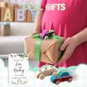 WinnerWhy Baby Shower Game Sign Kit Includes 32 Unfinished Wooden Car Blocks, 12 Markers, and a Prize Decoration Sign for Baby Shower(Leaf)