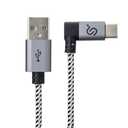 USB 2.0 (Type A) Male Straight to USB C (Type C) Male Right Angle 90 Degree Converter - 6ft, Pack Of 2