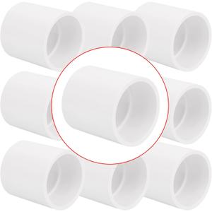 10Pack 1-1/2" PVC Pipe Coupling Adapter Pipe Fittings (Socket x Socket) Contractor Pack Schedule 40 Heavy Duty 1.50 Inch PVC Slip Socket Connectors for DIY PVC Shelf Garden Support Structure, White