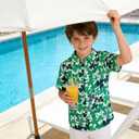 UNICOMIDEA Boys St. Patrick's Day Shirt Kids Green Shirts Short Sleeve Button Down Tops 5-14 Years