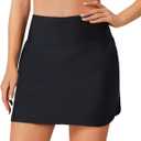 ANIVIVO Women's 17" Swim Skirt High Waisted Bathing Suit Skirt Tummy Control Swimsuit Bottoms for Women with Zipper Pocket