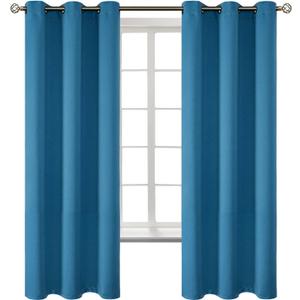 BGment Blackout Curtains - Grommet Thermal Insulated Room Darkening Bedroom and Living Room Curtains, Set of 2 Panels (42 x 63 Inch, Steel Blue)